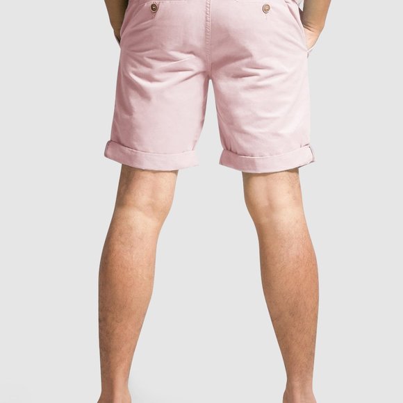 OLGYN Men’s Light Pink Regular Fit Chino Shorts - Picture 2 of 6